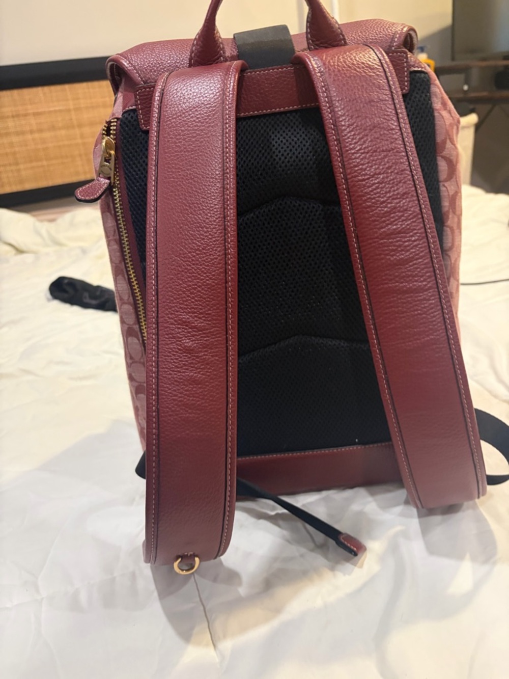 Coach Outlet Signature Canvas & Leather Backpack in Red - Picture 7 of 8